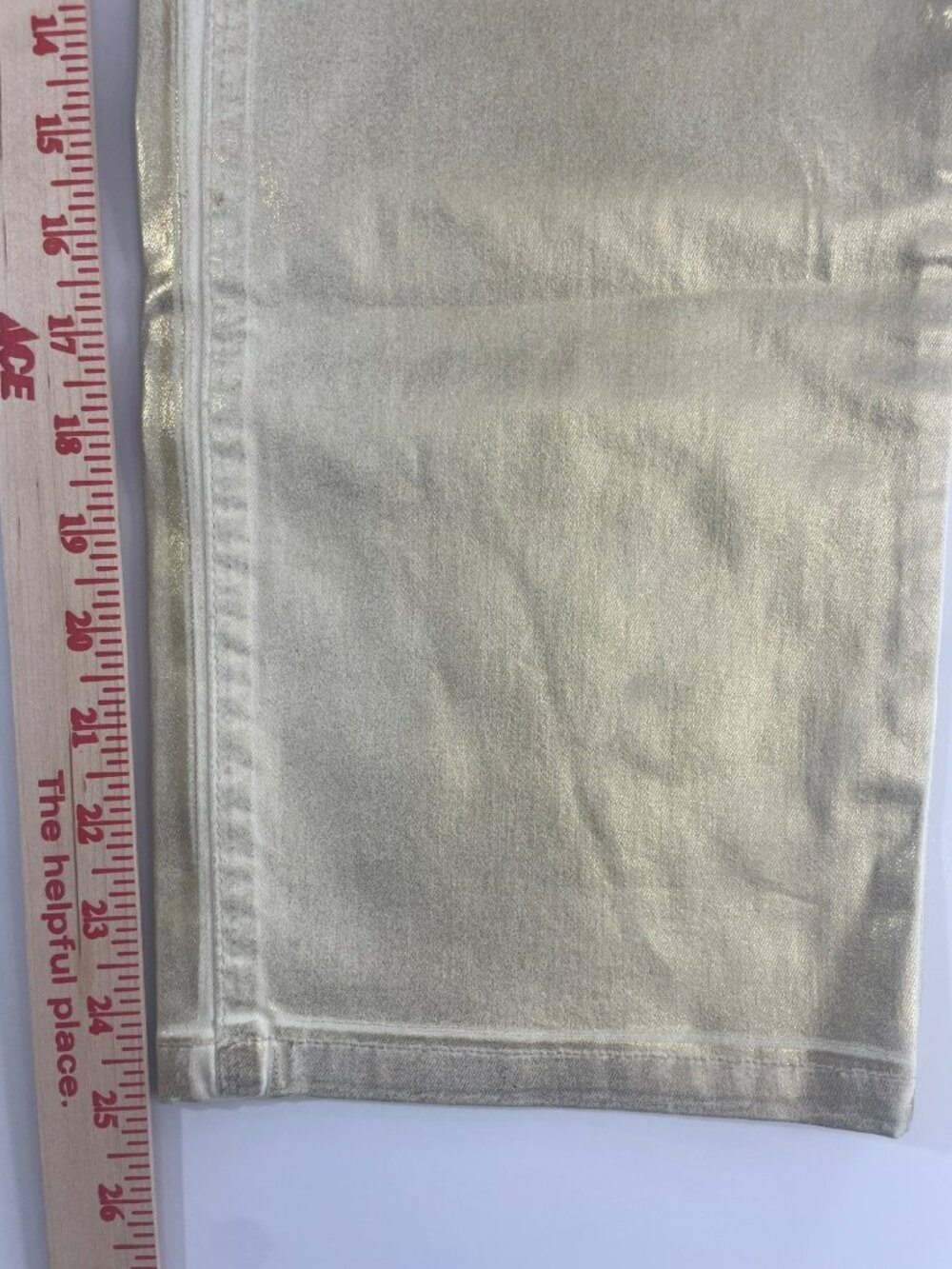 Charlie B Metallic Gold Straight-Leg Stretch Jeans Regular Rise Wmn's Sz 2 NWT - Picture 8 of 10